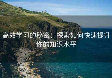 高效学习的秘密：探索如何快速提升你的知识水平