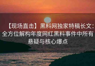 【现场直击】黑料网独家特稿长文：全方位解构年度网红黑料事件中所有悬疑与核心爆点