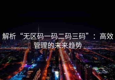 解析“无区码一码二码三码”：高效管理的未来趋势