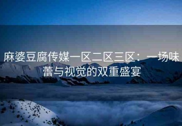 麻婆豆腐传媒一区二区三区：一场味蕾与视觉的双重盛宴