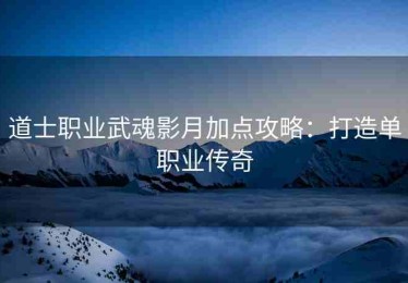 道士职业武魂影月加点攻略：打造单职业传奇