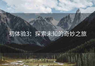 初体验3：探索未知的奇妙之旅