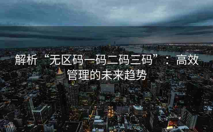 解析“无区码一码二码三码”：高效管理的未来趋势